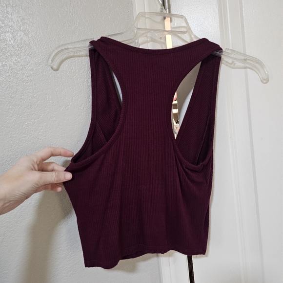 Fashion Nova Burgundy Crop Top, Zipper Front - Picture 6 of 6